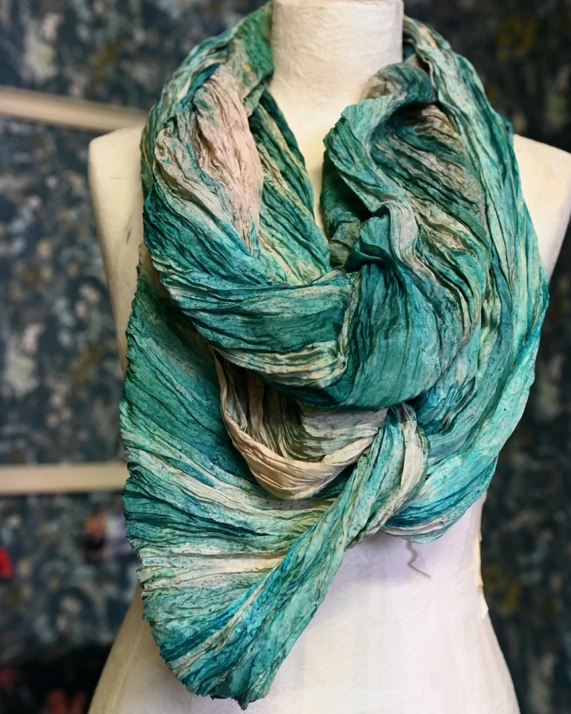 hedvábný šál habotai 200*90 cm, EMERALD