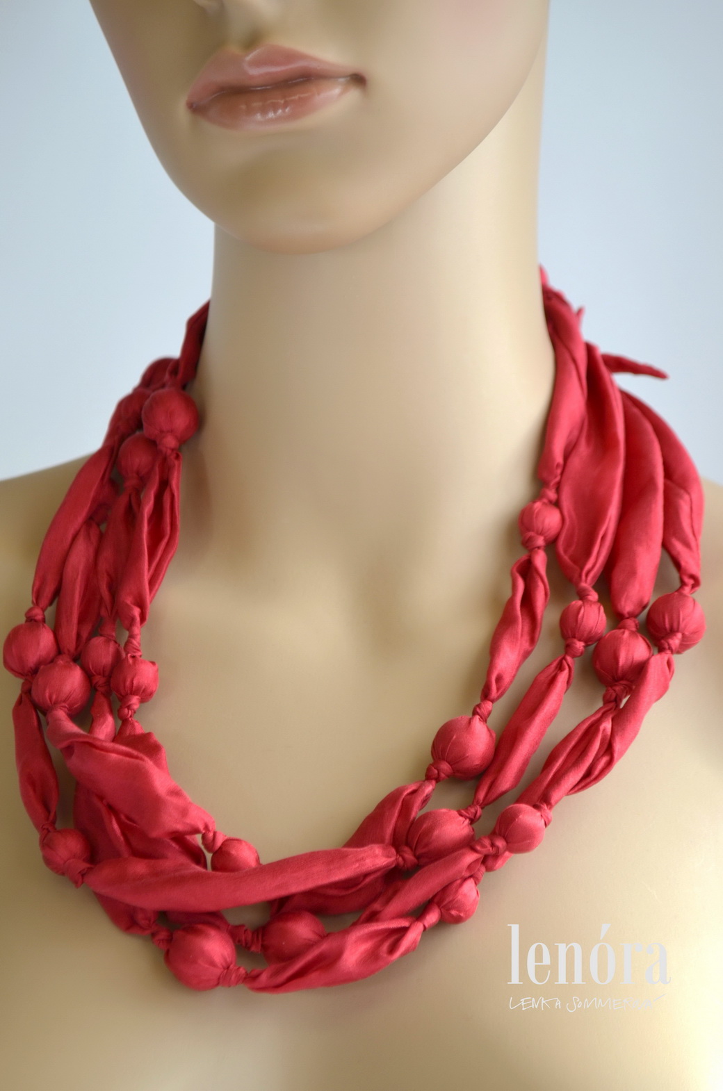 prodlužovatelný náhrdelník 2 díly, červená