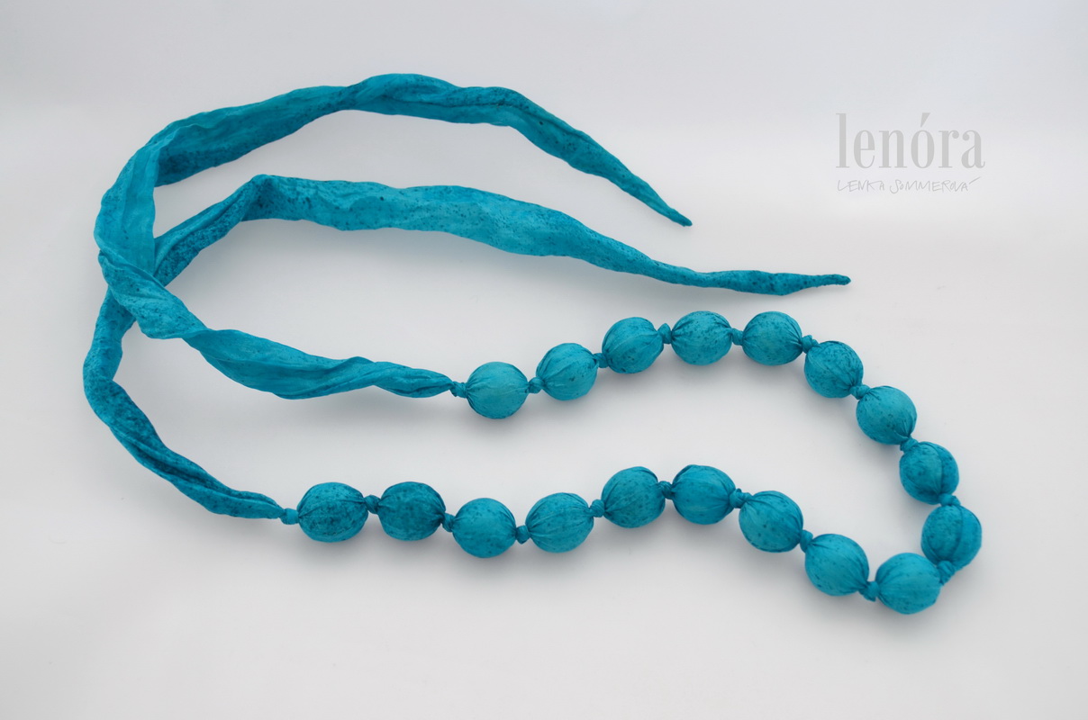 malé hedvábné korálky, tyrkysová
