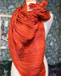 hedvábný šál habotai 200*90 cm, REZAVÁ