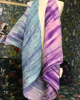hedvábný šál habotai 200*90 cm, ŠVESTKA A ŠMOLKA